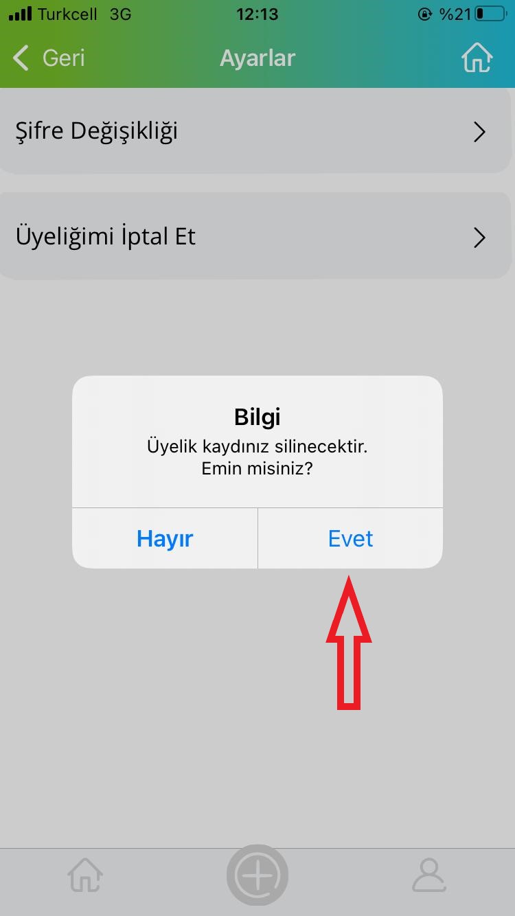 Üyelik İptal